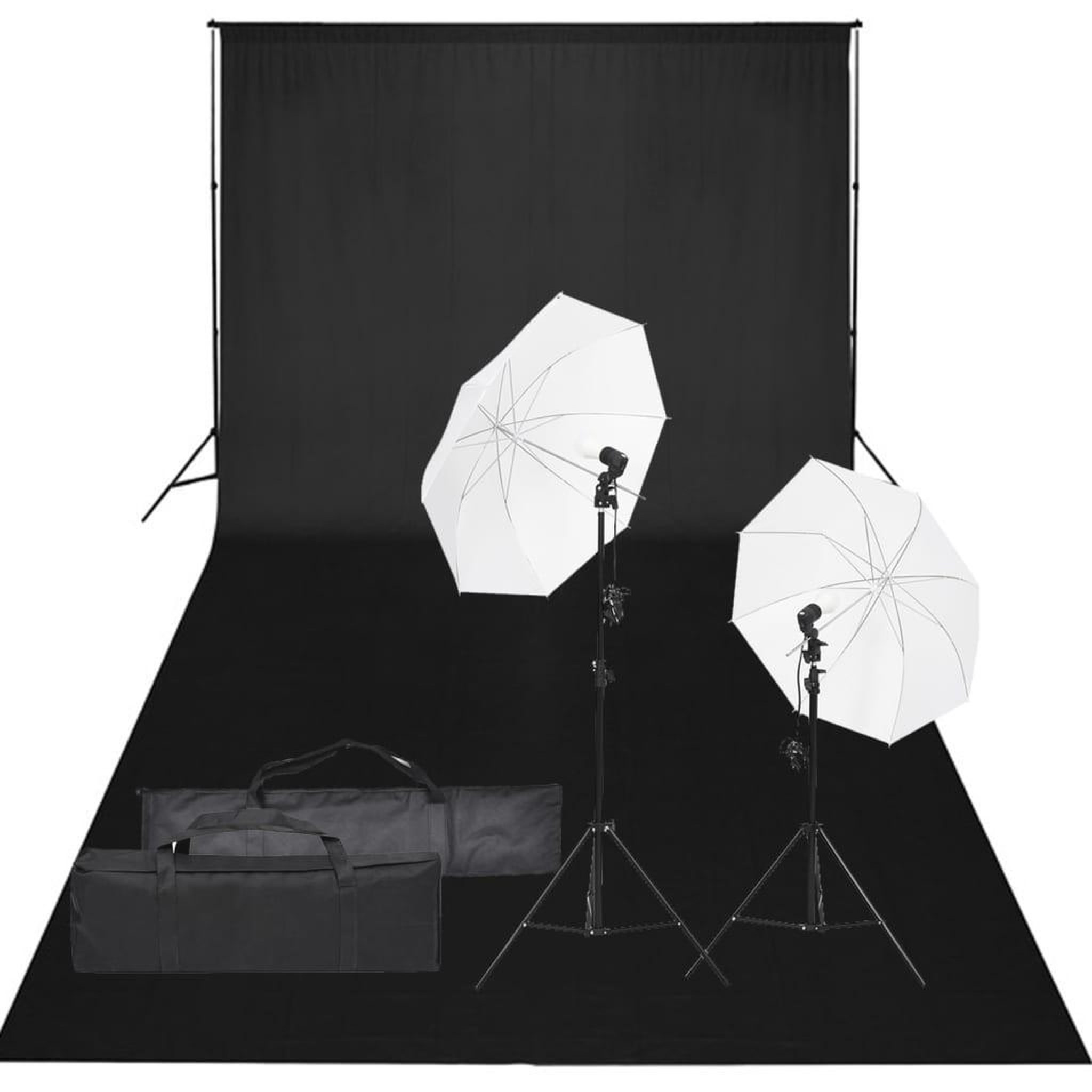 VIDAXL Kit de studio photo avec eclairage et toile de fond