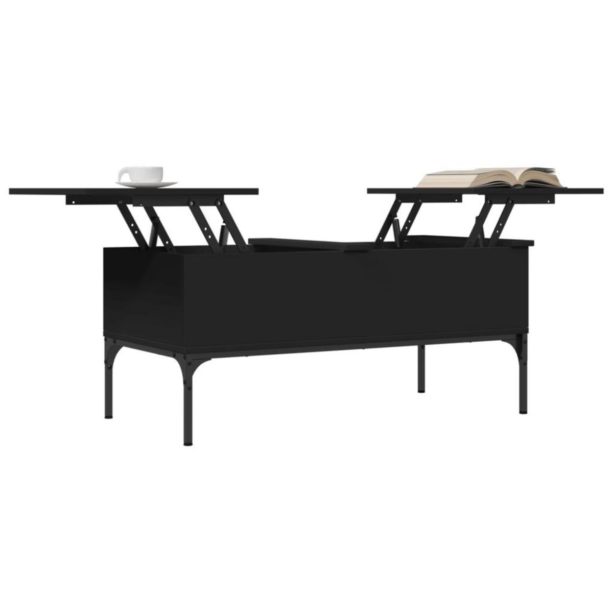 VIDAXL Table basse noir 100x50x45 cm bois d'ingenierie et metal