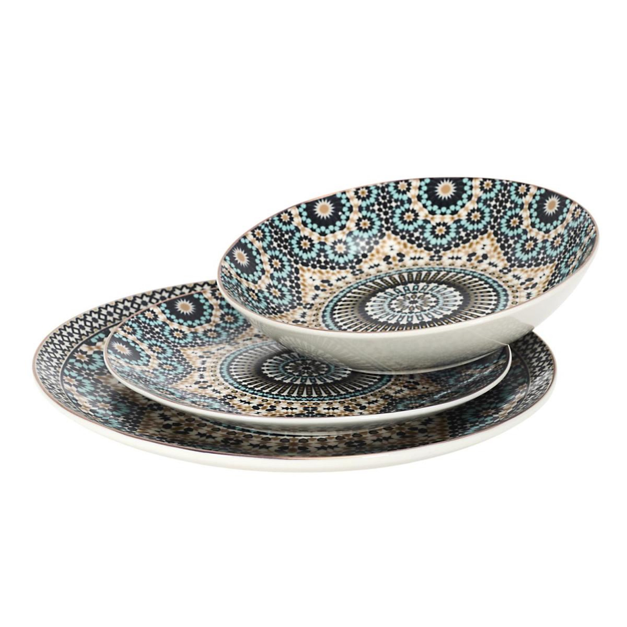 Voir la diapositive 3 : The Home Deco Factory Lot de 6 assiettes plates  noura  26cm multicolore