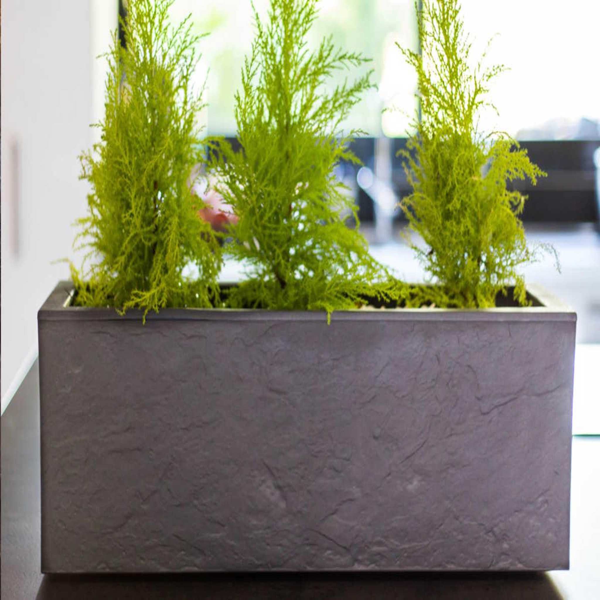Voir la diapositive 4 : Eda Balconnière rectangulaire volcania up effet pierre 25 l anthracite - eda