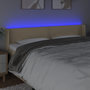 Voir la diapositive 4 : VIDAXL Tete de lit a LED Creme 203x16x78/88 cm Tissu