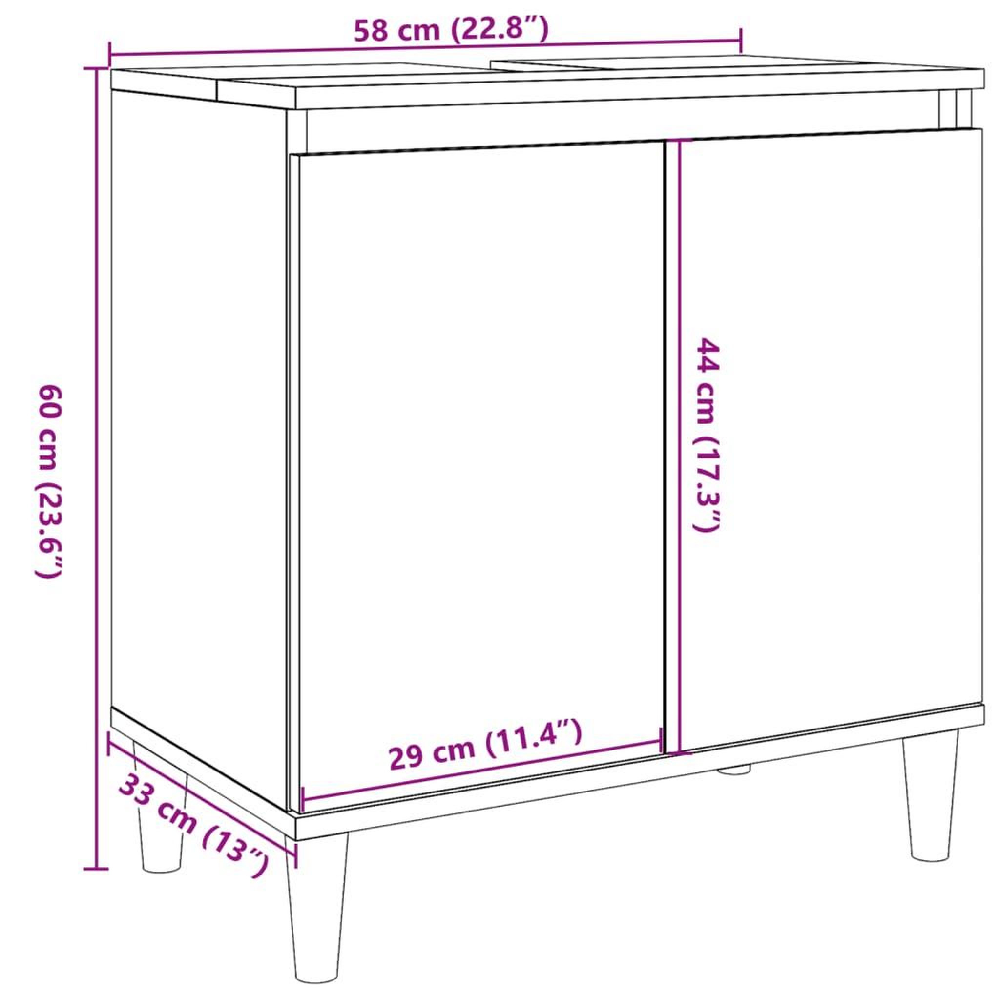Voir la diapositive 6 : VIDAXL Meuble de lavabo gris beton 58x33x60 cm bois d'ingenierie