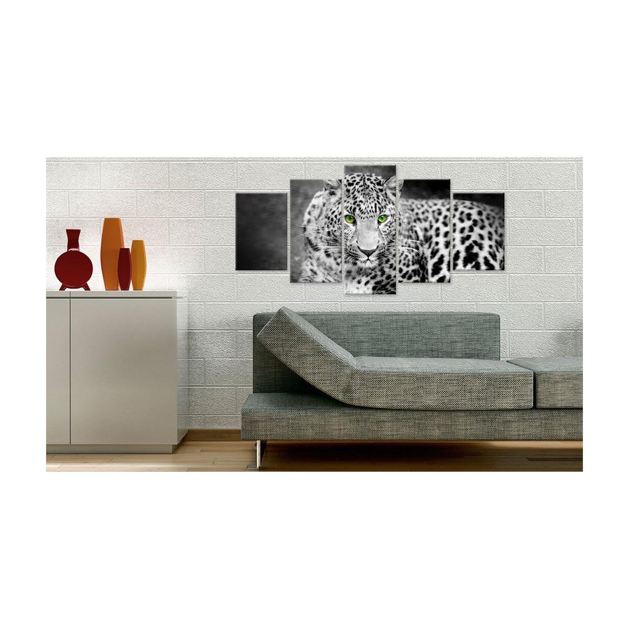 Voir la diapositive 2 : Paris Prix Tableau imprimé  leopard black&white