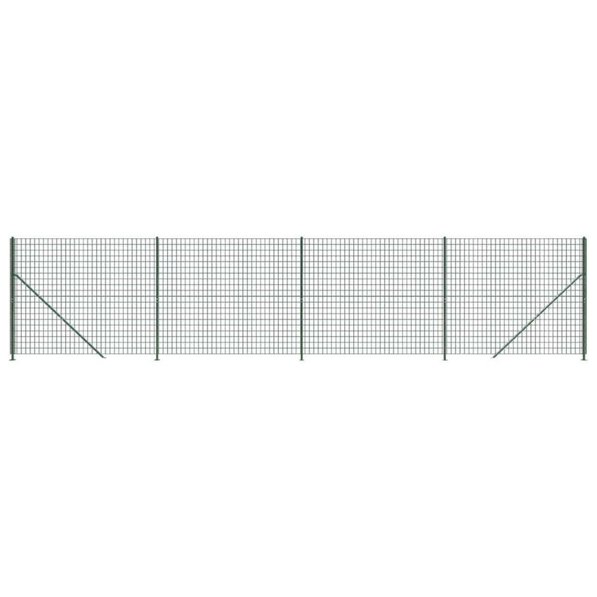 VIDAXL Cloture en treillis metallique avec bride vert 2,2x10 m