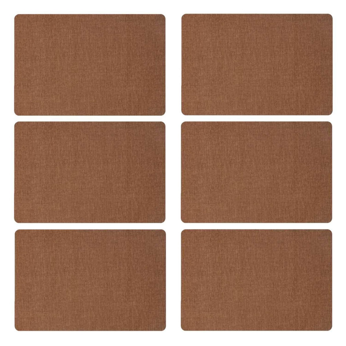 SECRET DE GOURMET Lot de 6 sets de table rectangulaire Lake - 45 x 30 cm - Camel