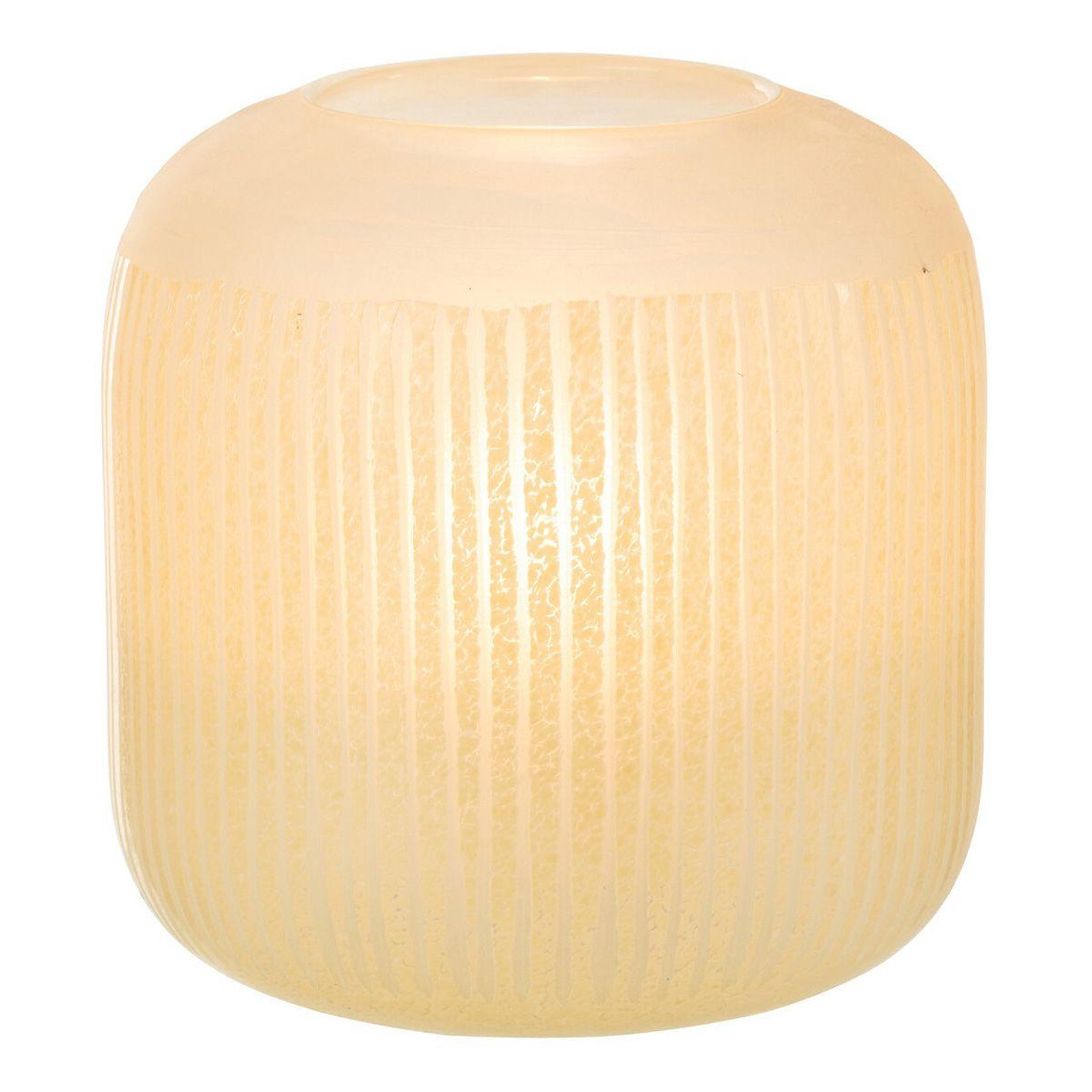 Voir la diapositive 2 : J-LINE Vase Design en Verre Lignes  Carla  16cm Jaune Clair