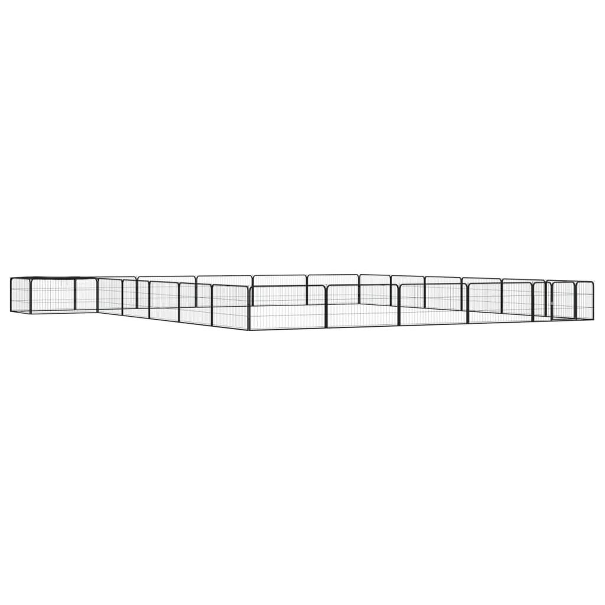 VIDAXL Parc pour chien 24panneaux Noir 100x50cm Acier enduit de poudre