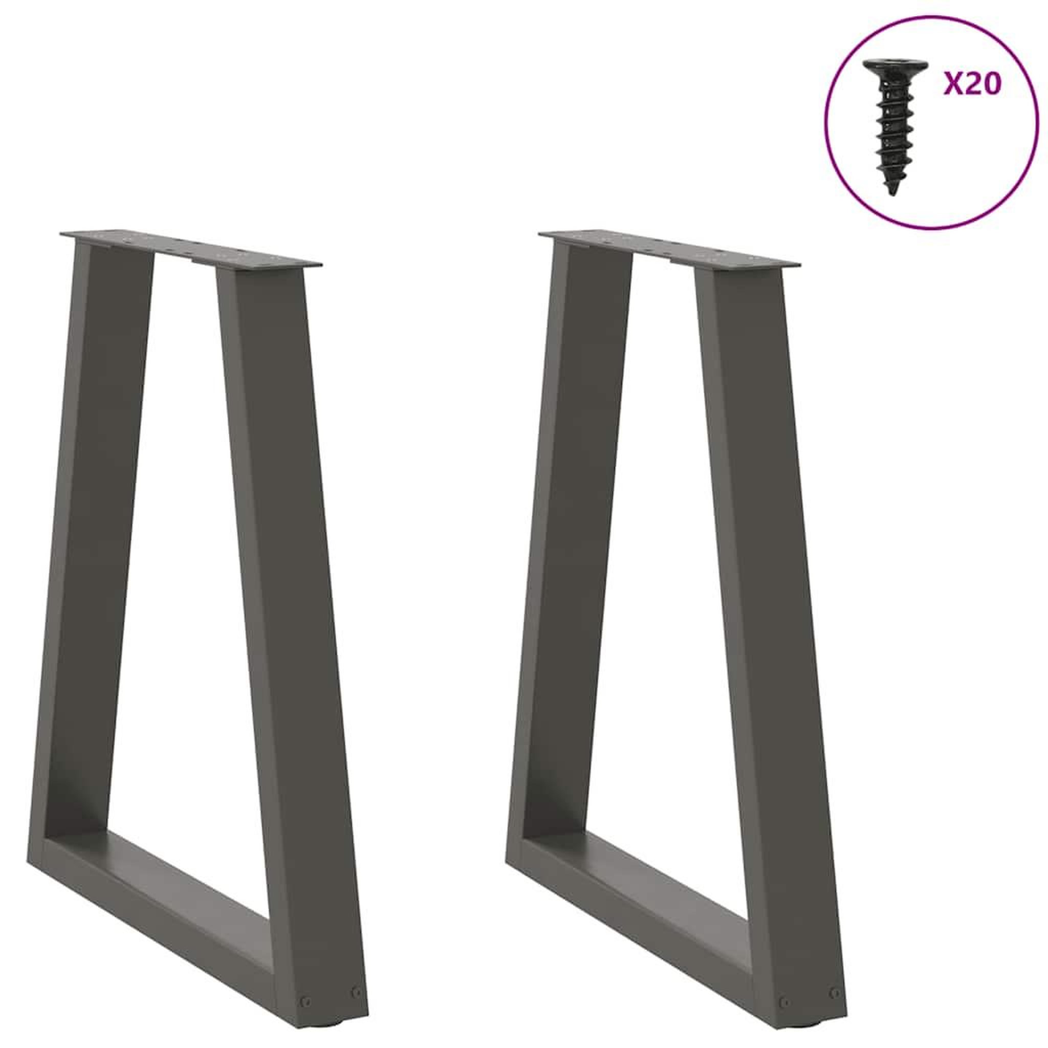 Voir la diapositive 3 : VIDAXL Pieds de table basse forme de V 2 pcs anthracite 60x(72-73) cm