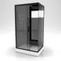 Aurlane Cabine de douche rectangle Hydromassante noire 80x110 cm - MIRROR 2