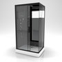 Voir la diapositive 2 : Aurlane Cabine de douche rectangle Hydromassante noire 80x110 cm - MIRROR 2
