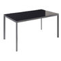 Voir la diapositive 2 : GARDENSTAR Table de jardin en acier et verre gris anthracite