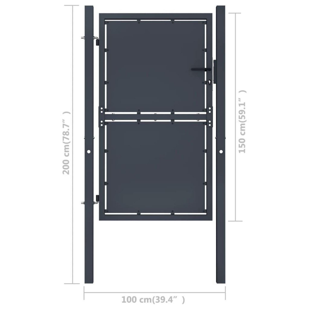 VIDAXL Portail de jardin Acier 100x150 cm Anthracite
