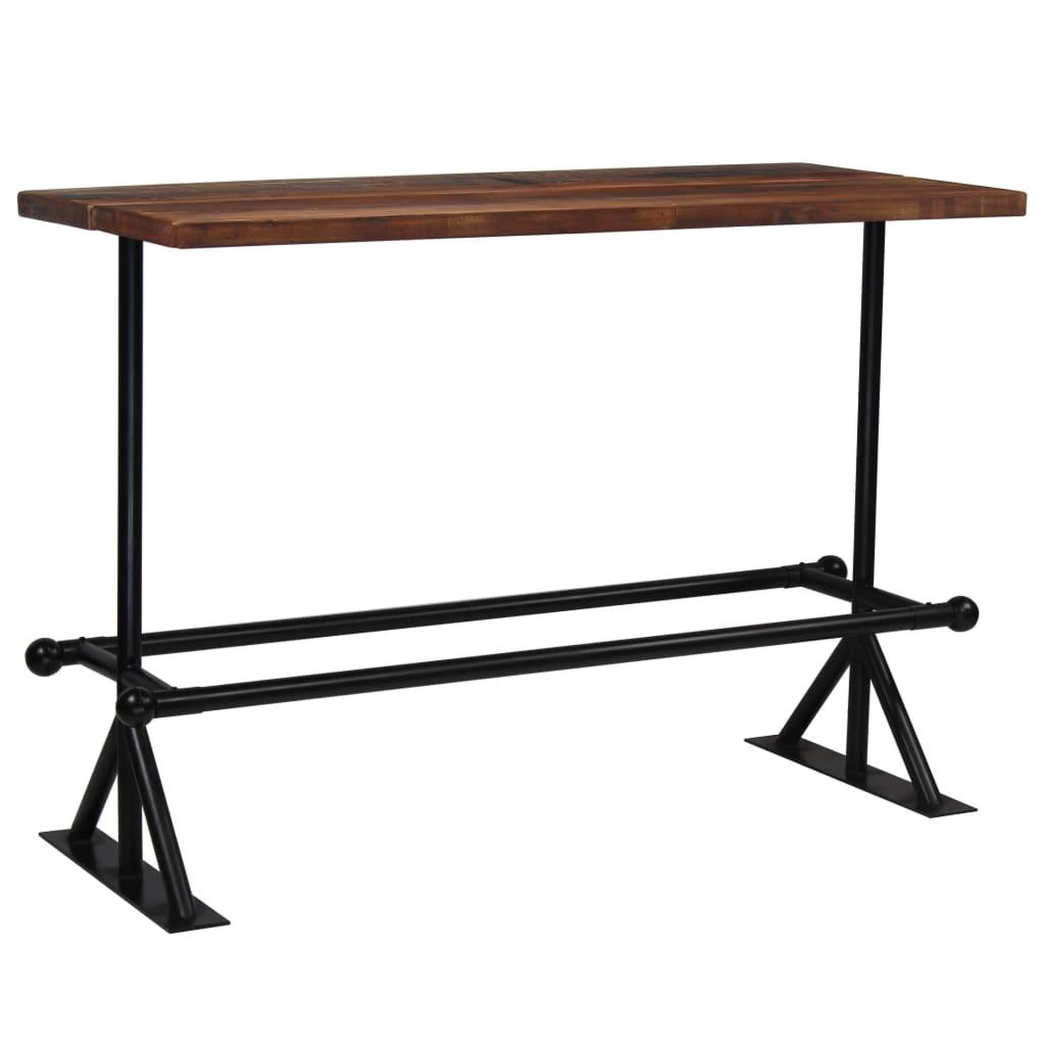 Voir la diapositive 1 : VIDAXL Table de bar Bois de recuperation massif Marron fonce