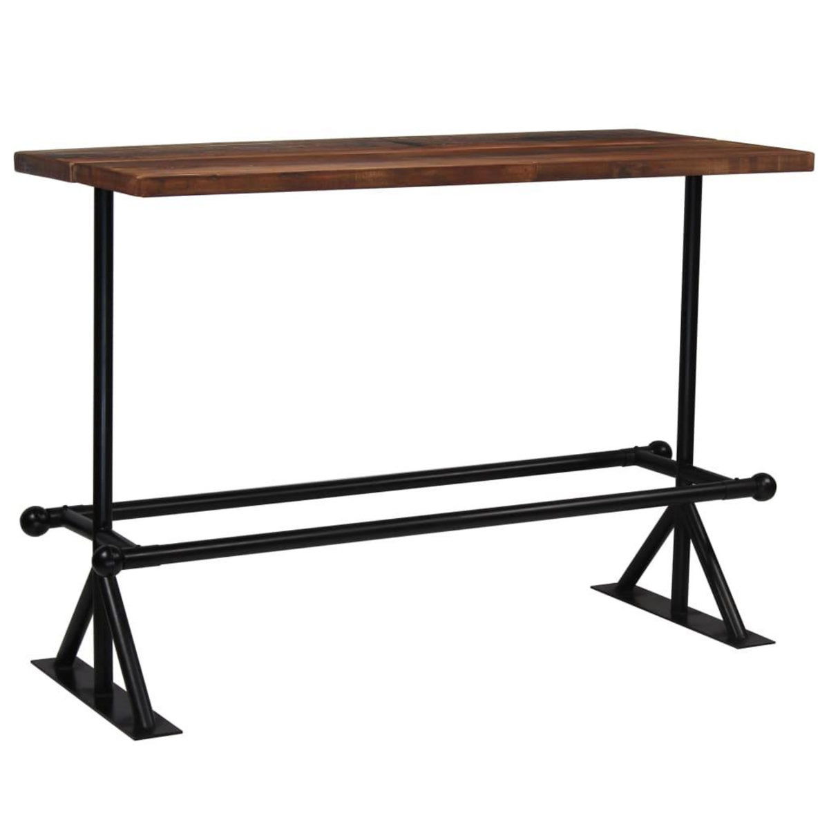 VIDAXL Table de bar Bois de recuperation massif Marron fonce