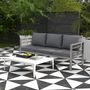 Voir la diapositive 2 : OUTSUNNY Canapé de jardin 3 places design contemporain - dim. 185L x 66l x 64H cm - 6 coussins inclus - alu polyester gris