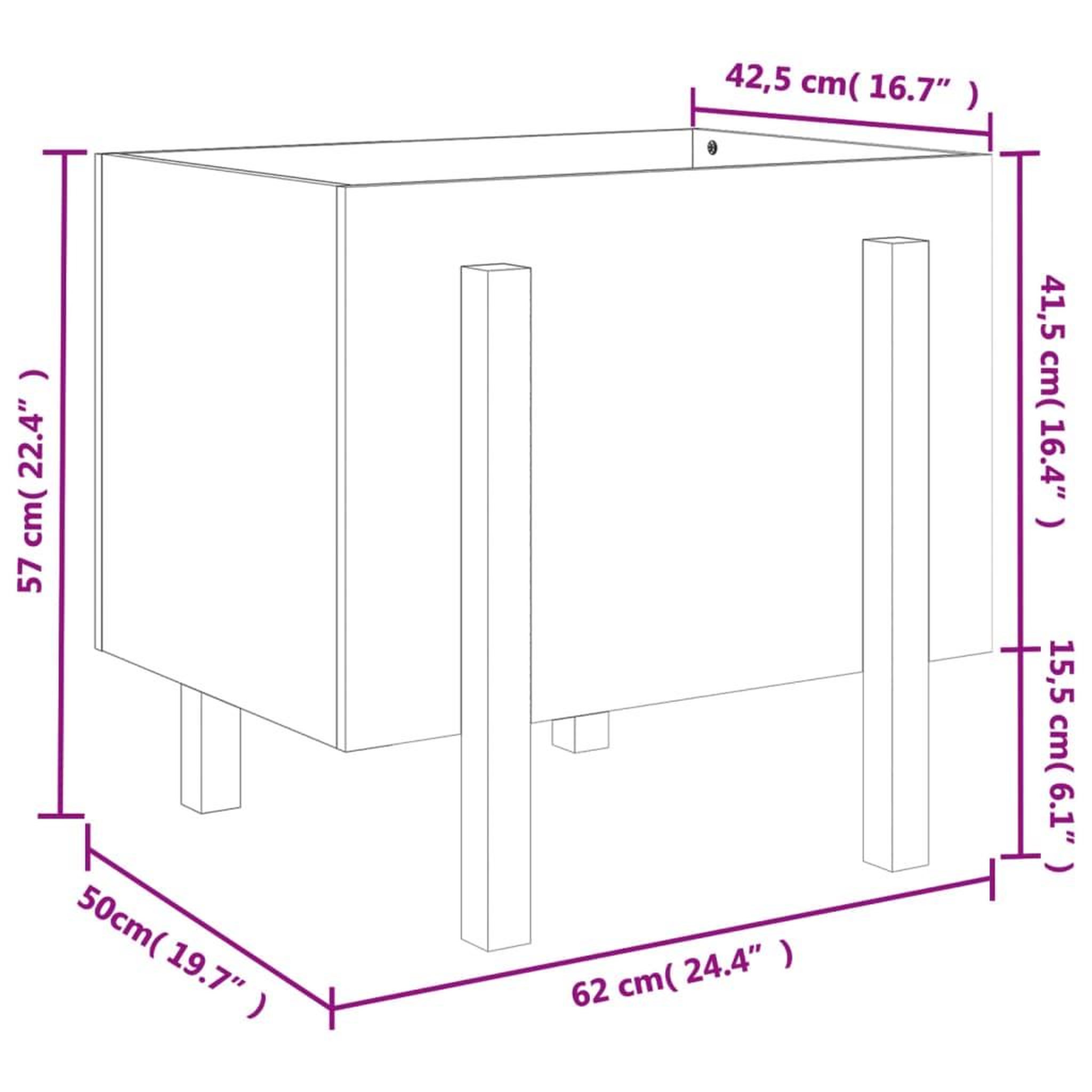 Voir la diapositive 6 : VIDAXL Jardiniere blanc 62x50x57 cm bois massif de pin
