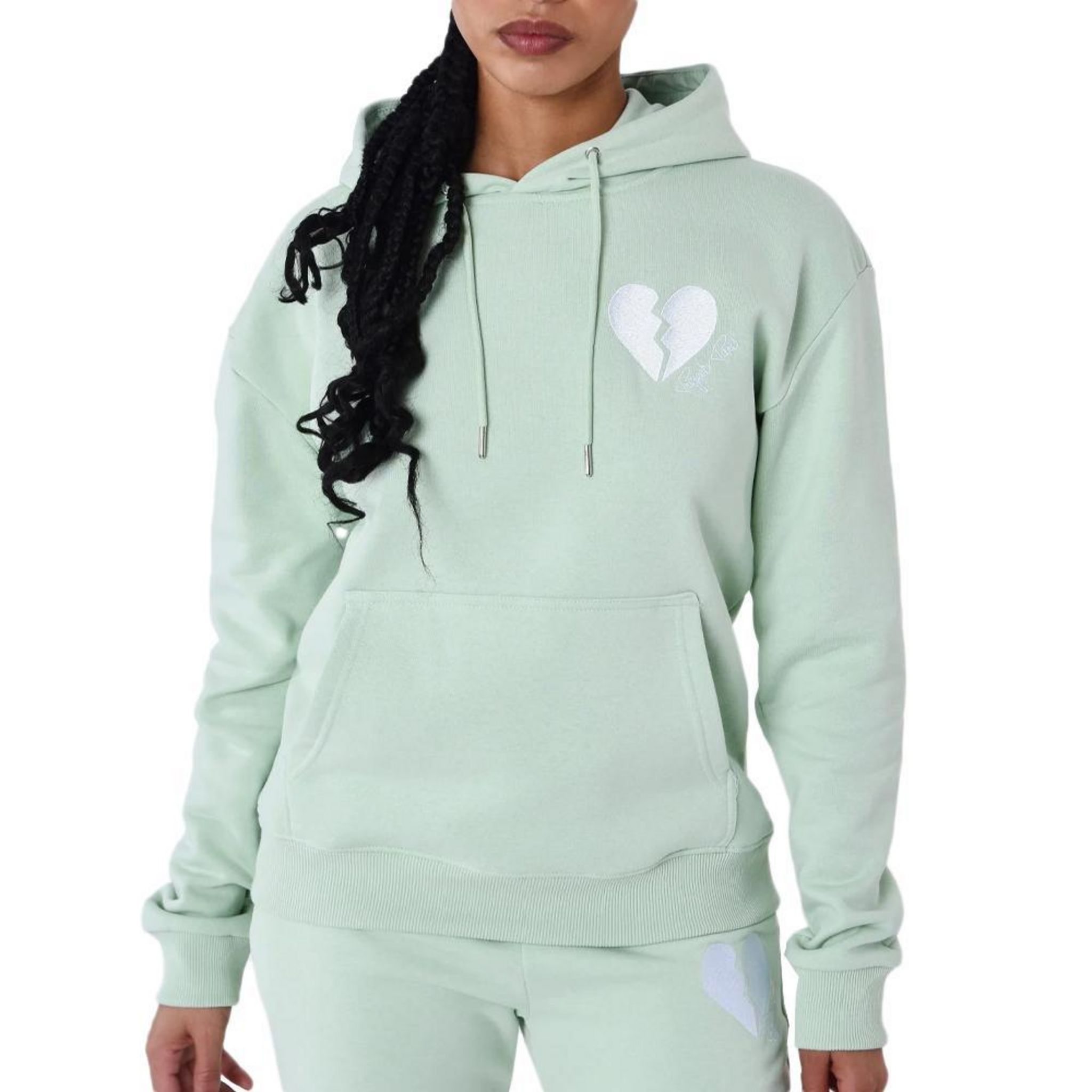 Sweat en molleton chaud à capuche - Vert - Grandes tailles - Femme - 15.00