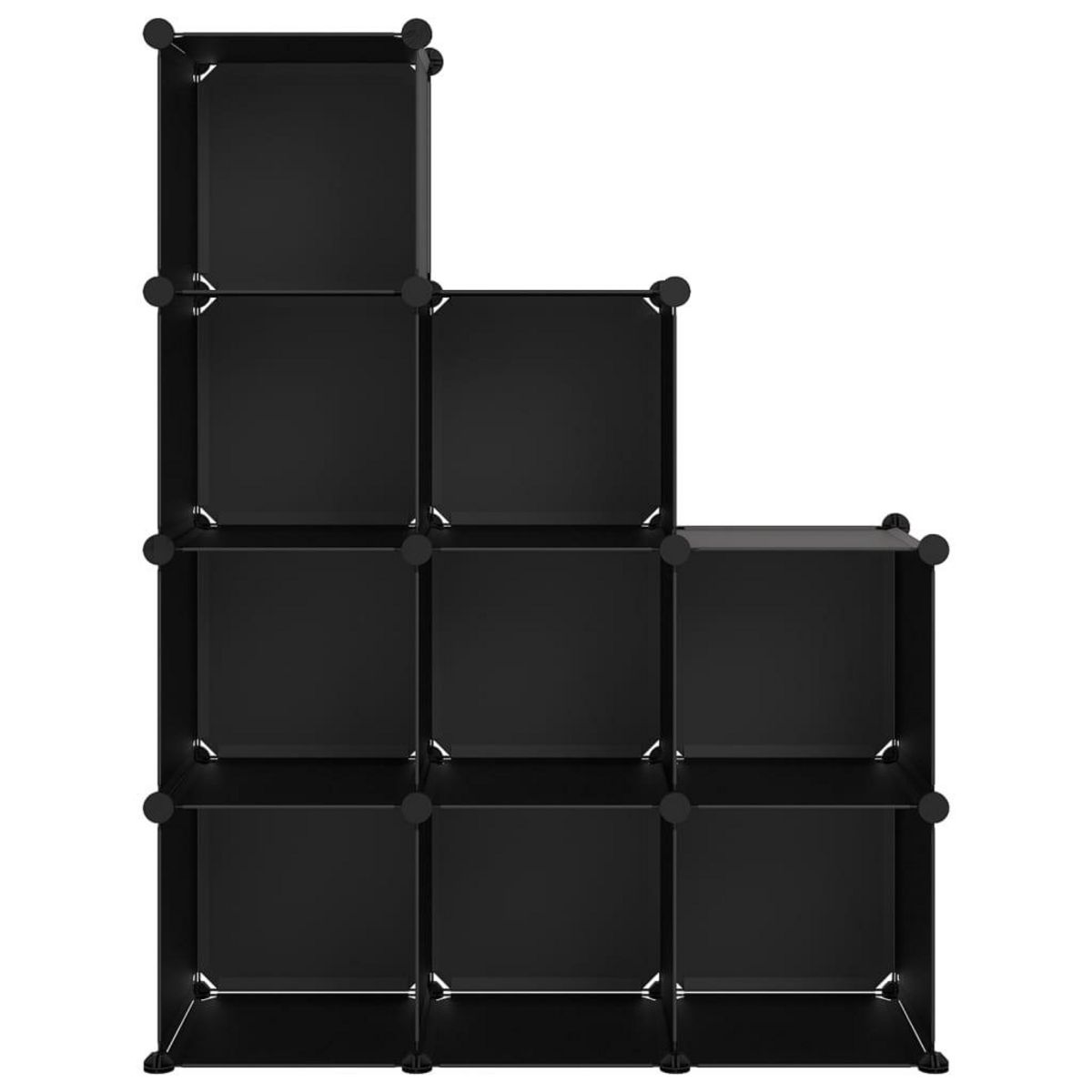 VIDAXL Cubes de rangement 9 pcs Noir PP