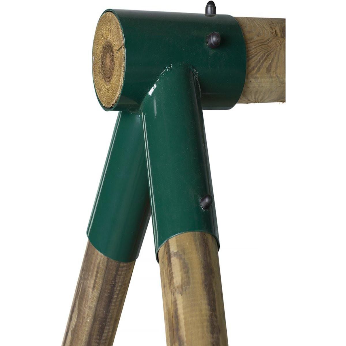 Habitat et Jardin Portique bois  Nelio  - Avec 2 balançoires , 1 vis-à-vis et 1 nacelle.