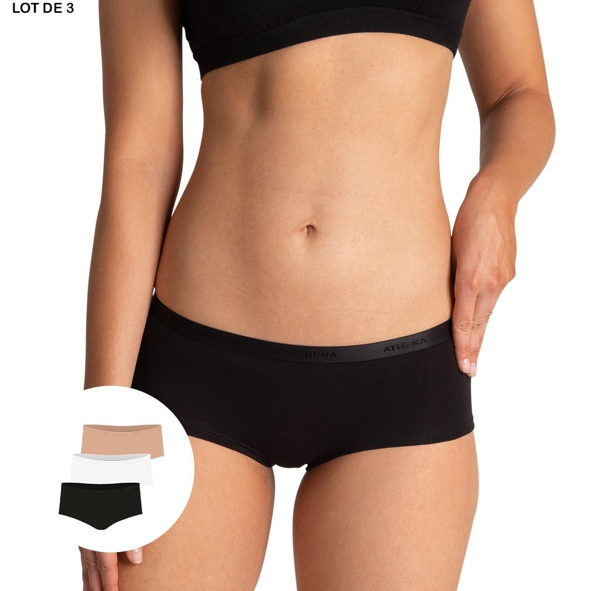 Athena Lot de 3 boxers femme Ecopack Basic
