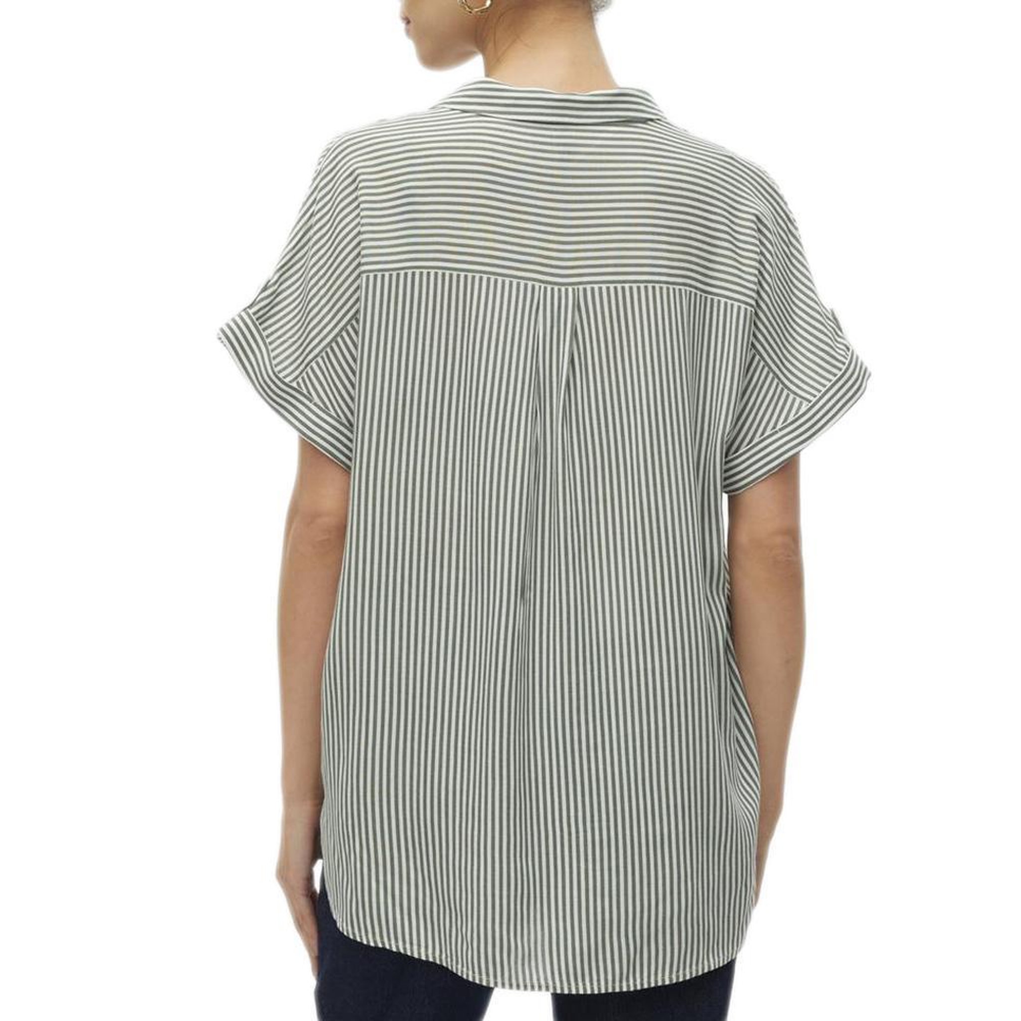 Voir la diapositive 2 : Vero Moda Chemise Blanche/Verte Femme Vero Moda Bumpy 10310139