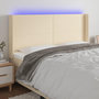 Voir la diapositive 1 : VIDAXL Tete de lit a LED Creme 203x16x118/128 cm Tissu