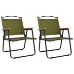 VIDAXL Chaises de camping lot de 2 Vert 54x55x78 cm Tissu Oxford