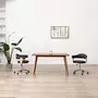 VIDAXL Chaise pivotante de bureau Noir Bois courbe et similicuir