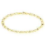 L'ATELIER D'AZUR Bracelet Or Jaune Maille Alternée 1+1 - Homme