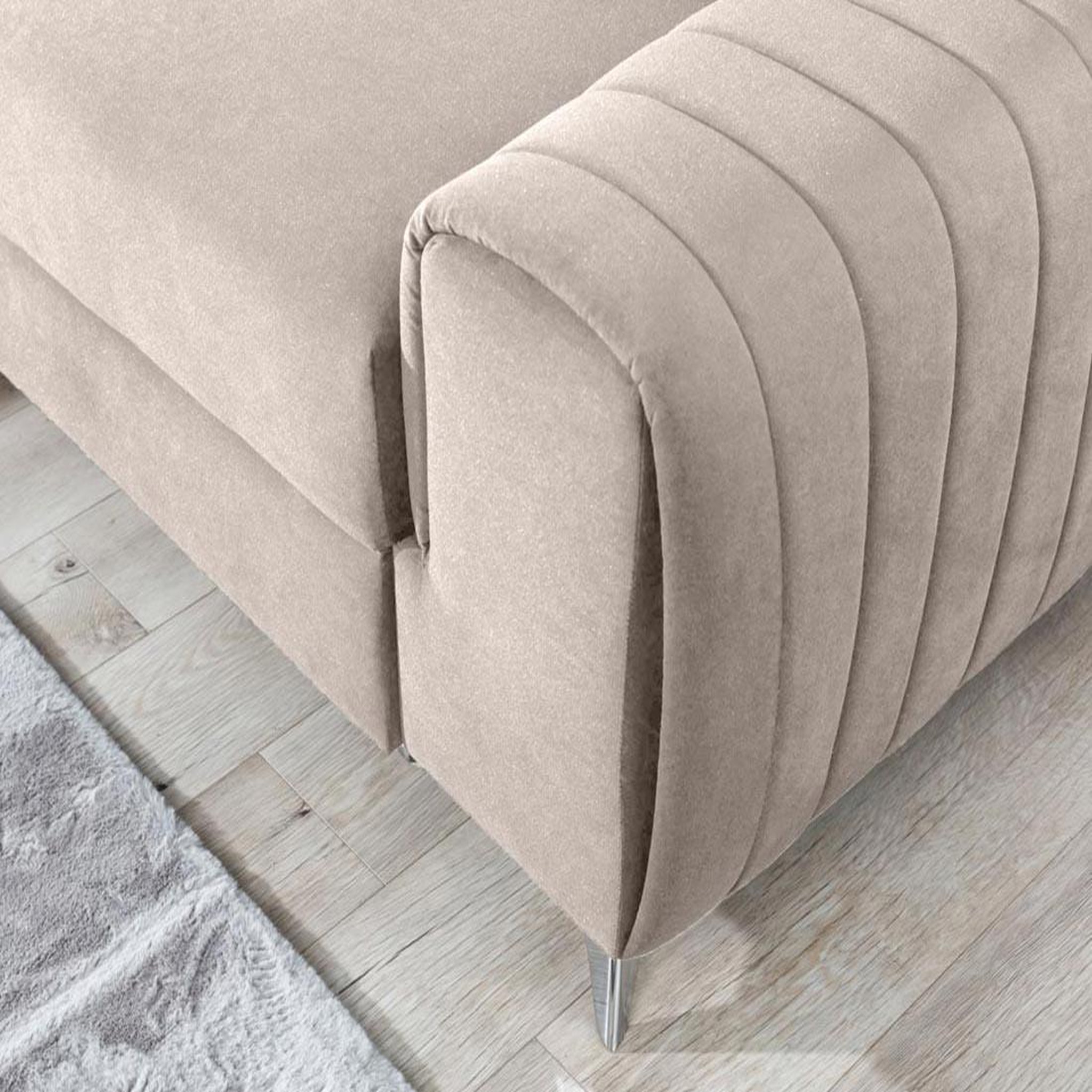 Voir la diapositive 4 : BEST MOBILIER Talisay - canapé d'angle gauche - 5 places - convertible avec coffre - en velours