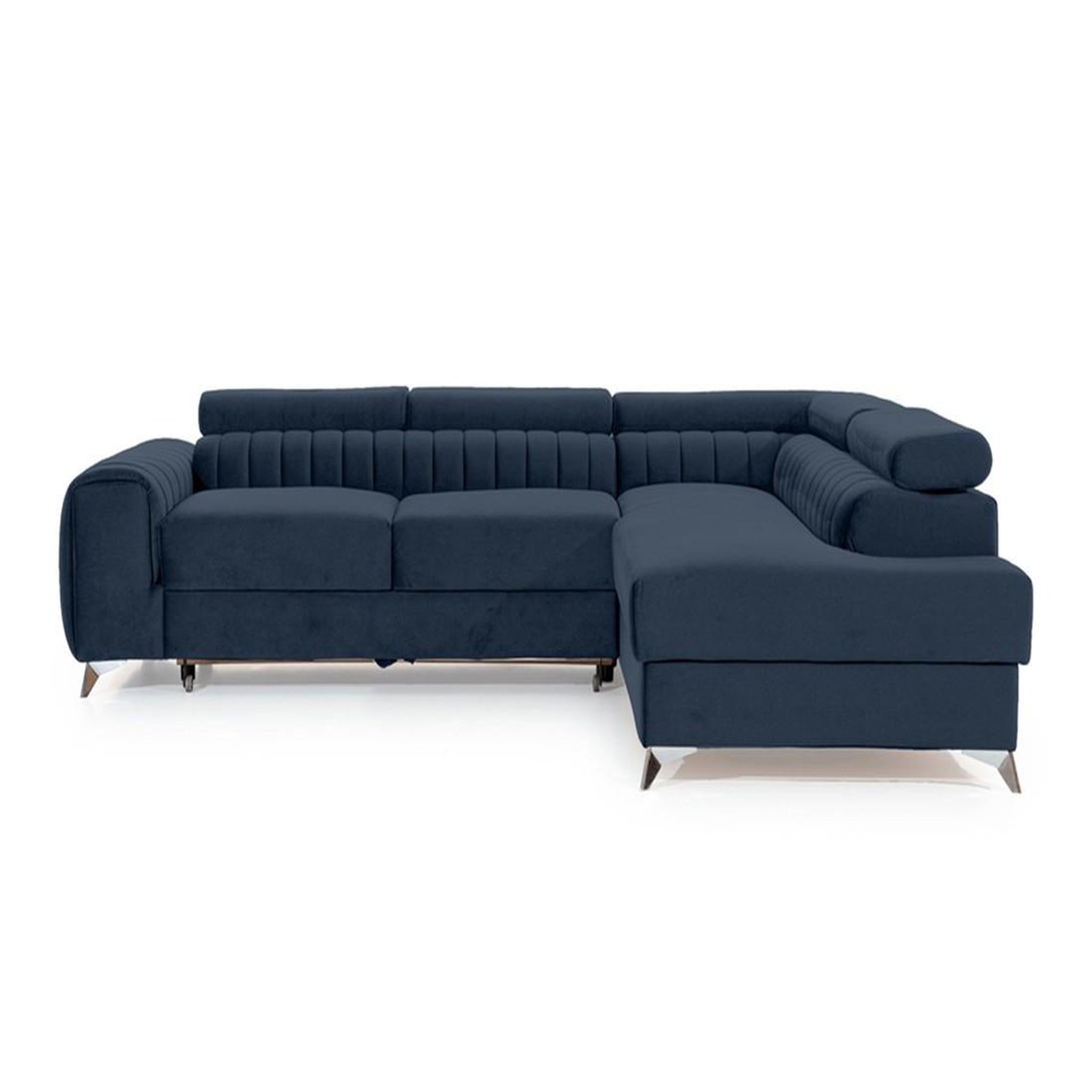 Voir la diapositive 1 : BEST MOBILIER Talisay - canapé d'angle droit - 5 places - convertible avec coffre - en velours