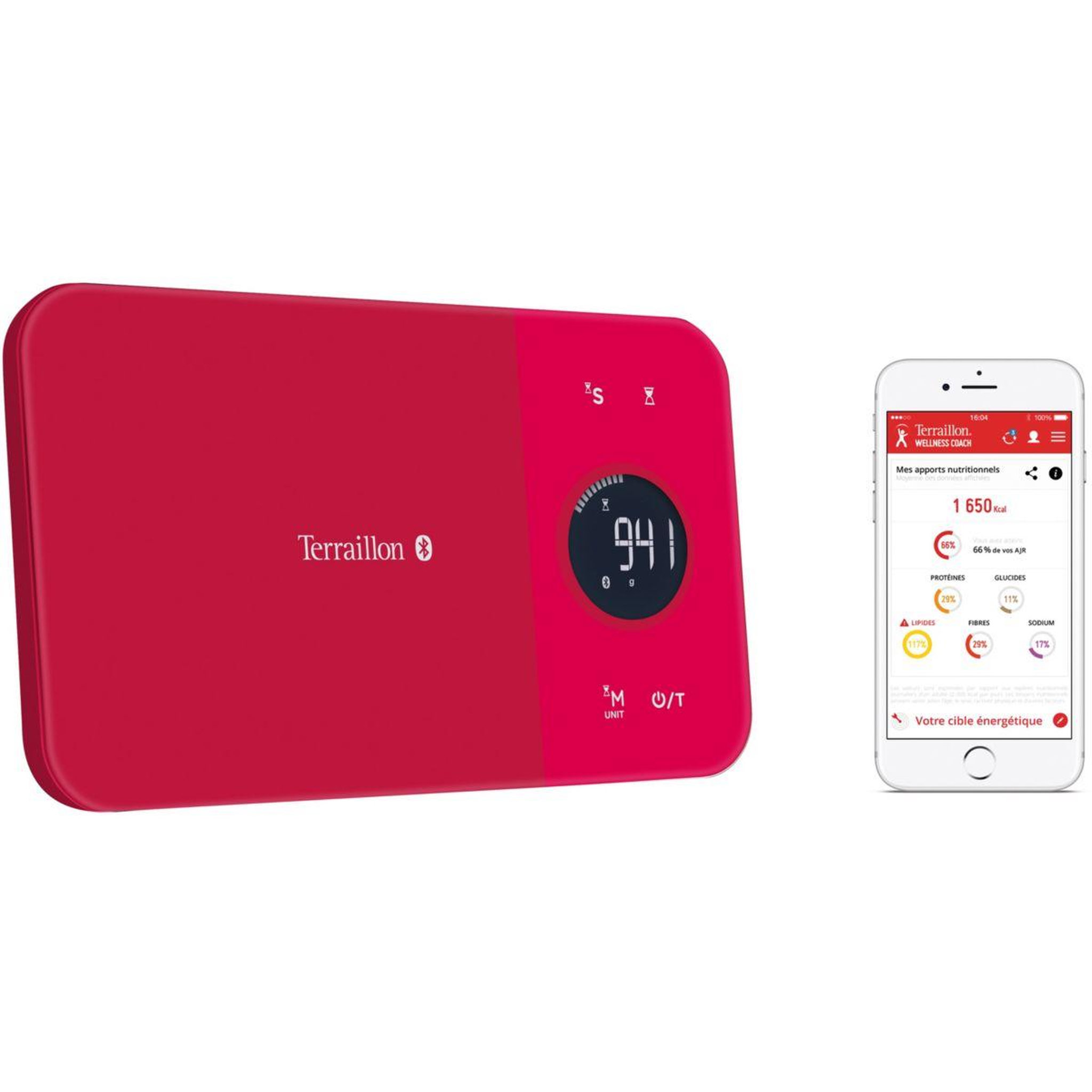 Terraillon Balance connectée nutritab cranberry