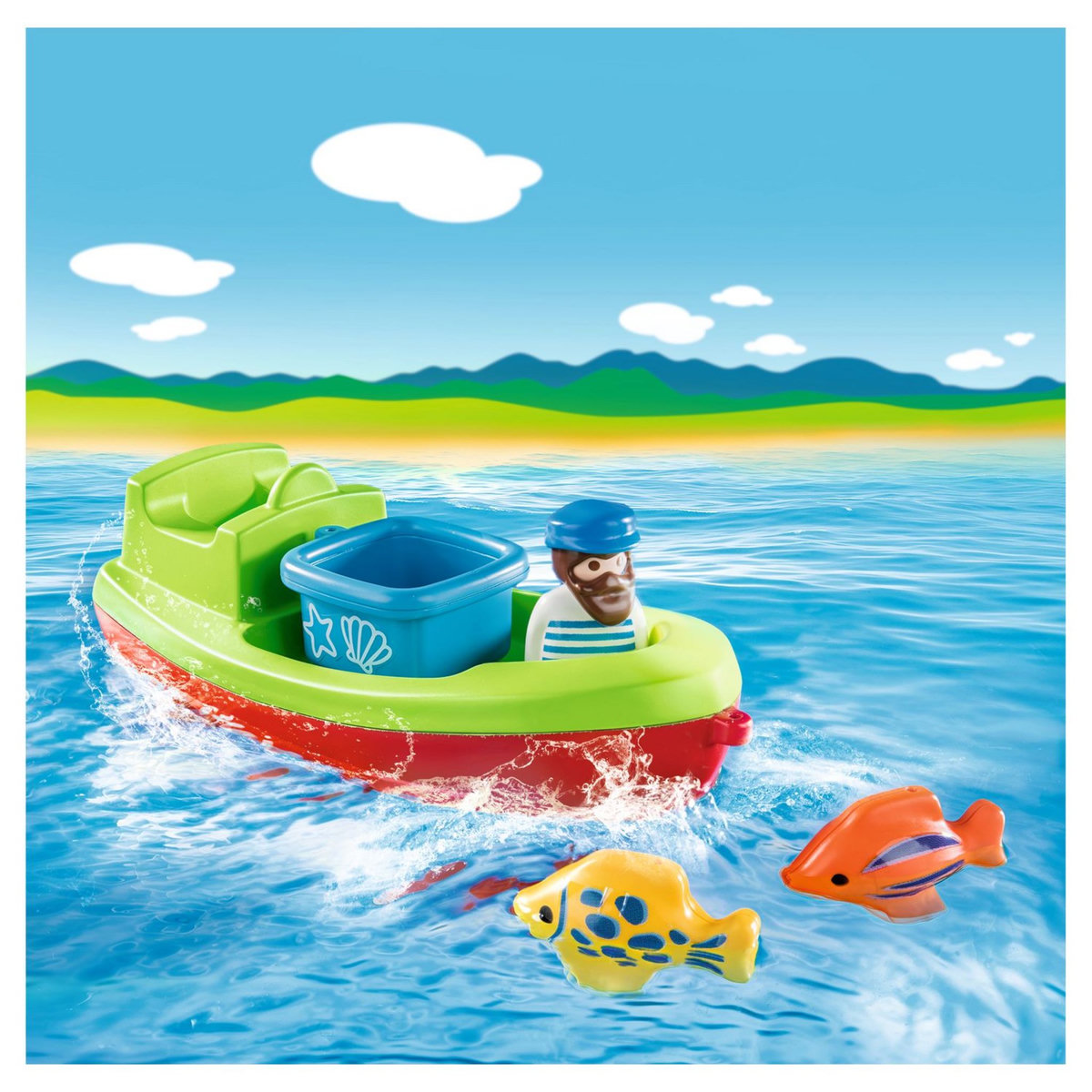 PLAYMOBIL 70183 - 1.2.3 - Bateau et pêcheur