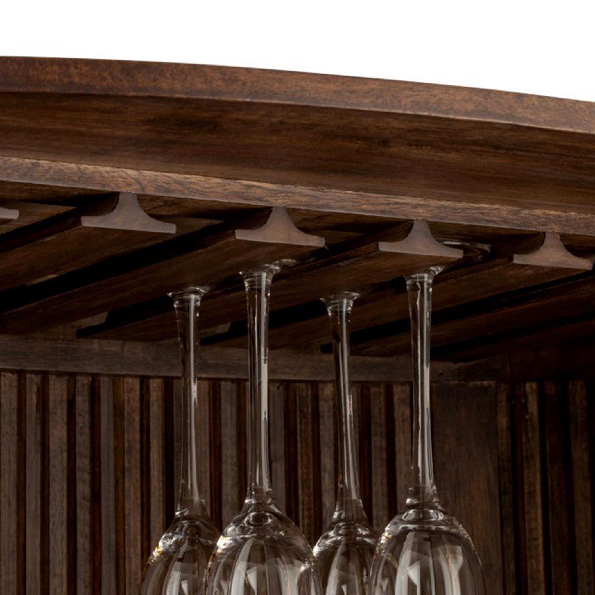 Voir la diapositive 6 : J-LINE Meuble de bar range-bouteilles  reyi  164cm marron