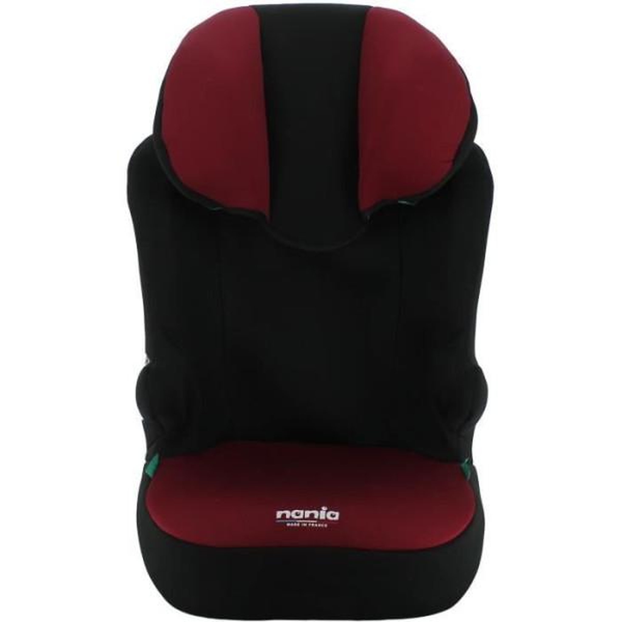 Voir la diapositive 2 : NANIA Siege Auto Rehausseur ceinturé NANIA START I 106-140 cm R129 –de 5 a 10 ans – Tetiere réglable – Base inclinable – Rouge -Fabrica