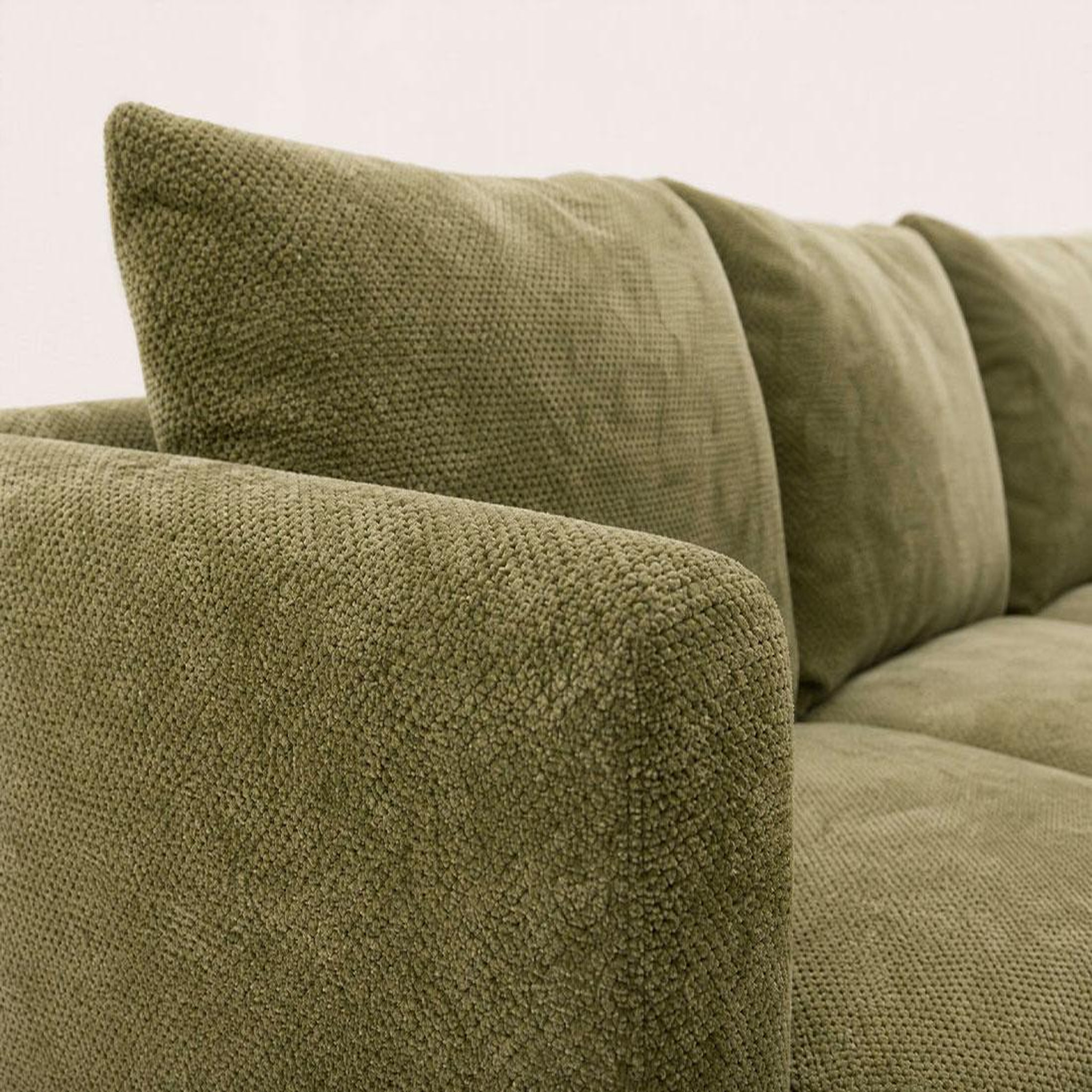 Voir la diapositive 5 : BEST MOBILIER Gabin - canapé d'angle droit 5 places en velours texturé