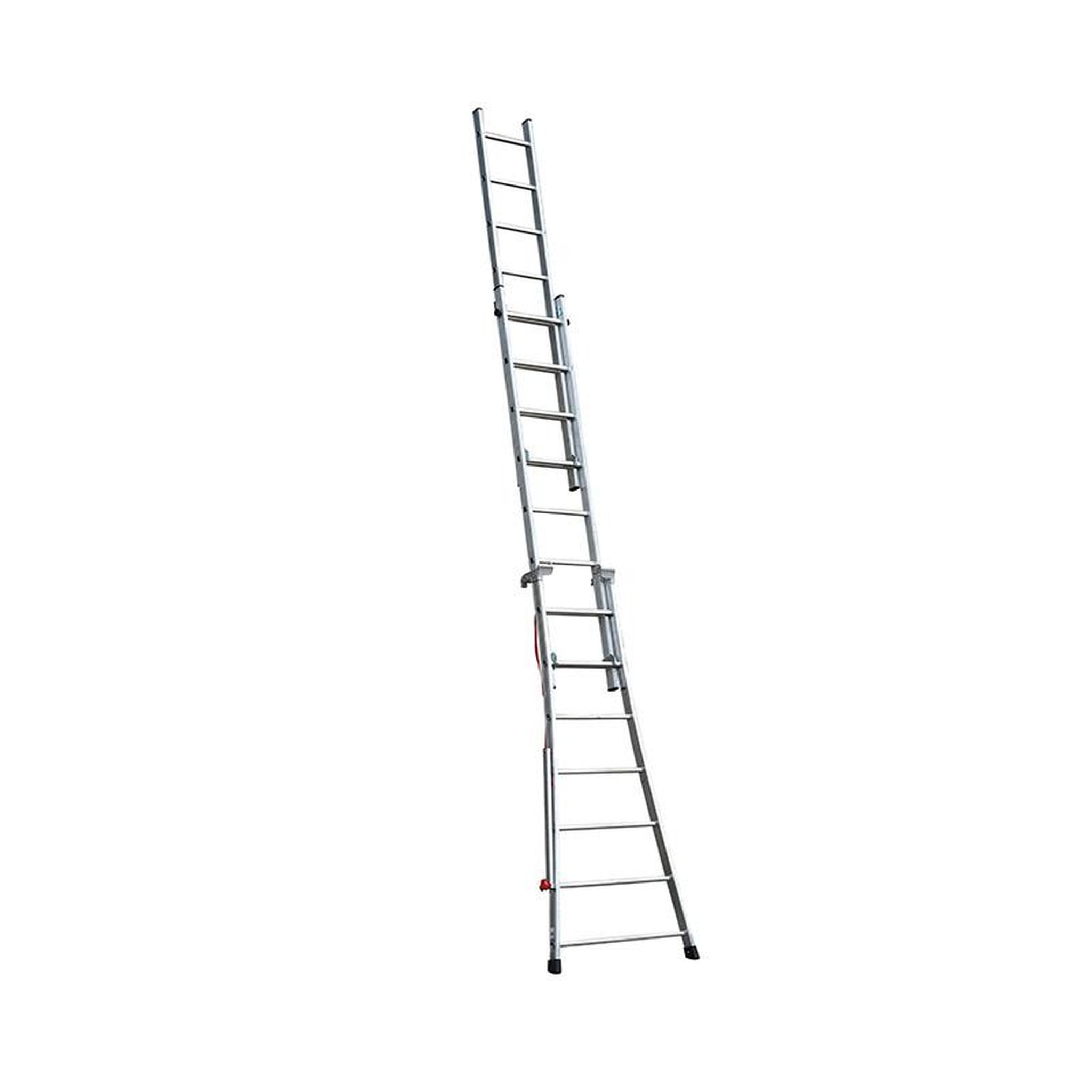 Voir la diapositive 4 : HAILO Echelle transformable pro 3 plans 3x8 échelons 4,8m/5,7m en aluminium Hailo Pro