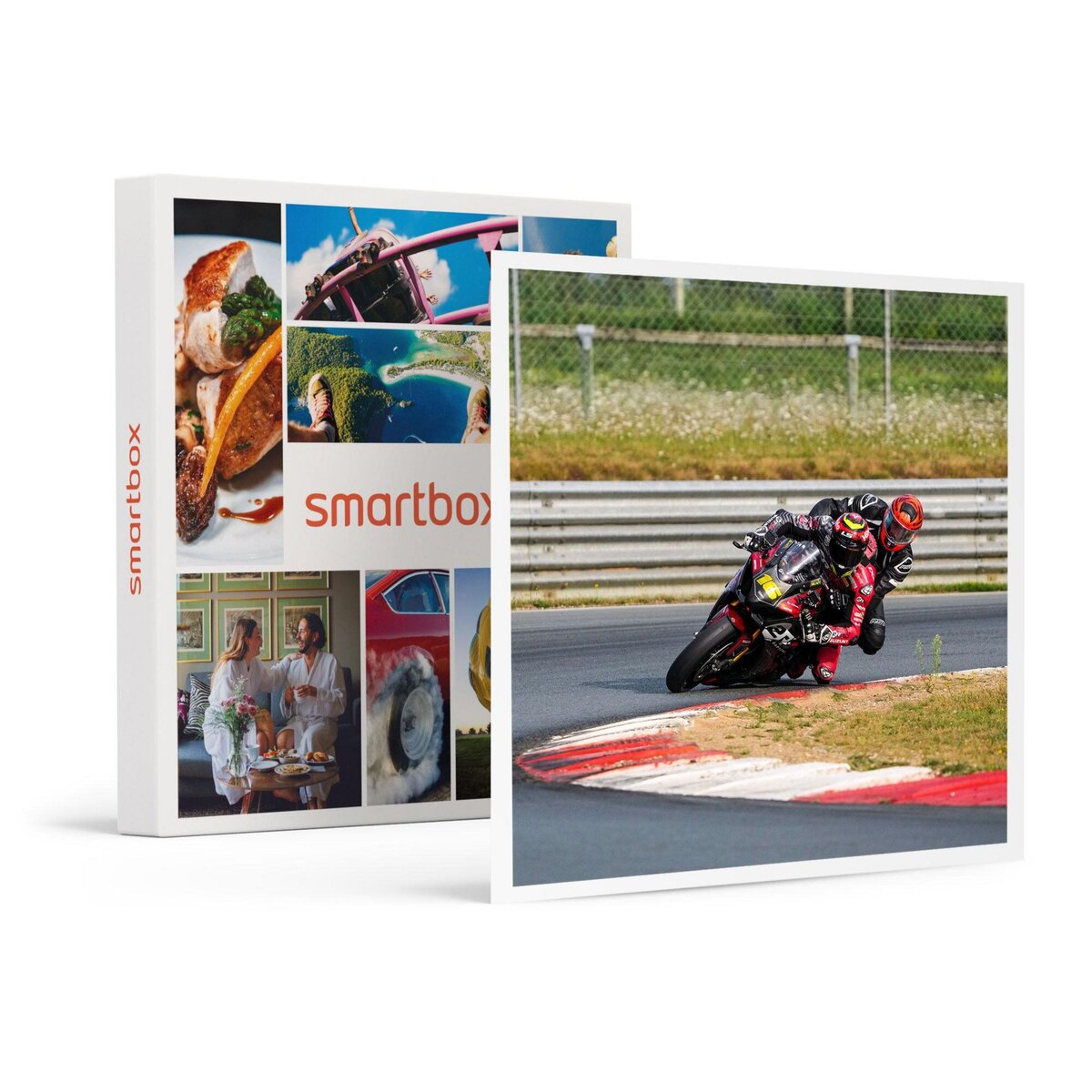 Smartbox Baptême passager en moto : 3 tours à l'arrière d'un pilote professionnel sur le circuit de Pau-Arnos - Coffret Cadeau Sport & Aventure