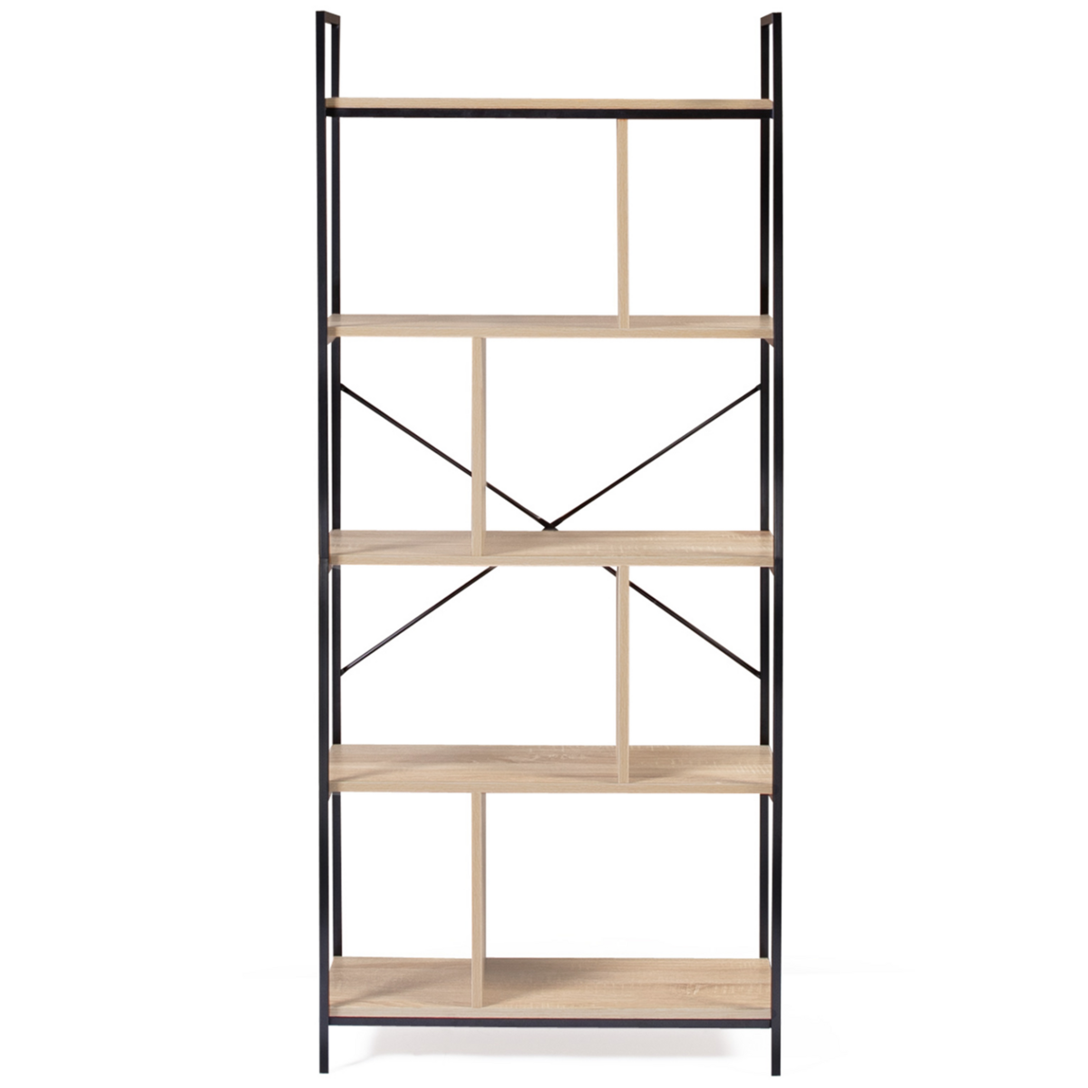 ID MARKET Etagère bibliothèque 5 niveaux DETROIT design industriel 170 cm