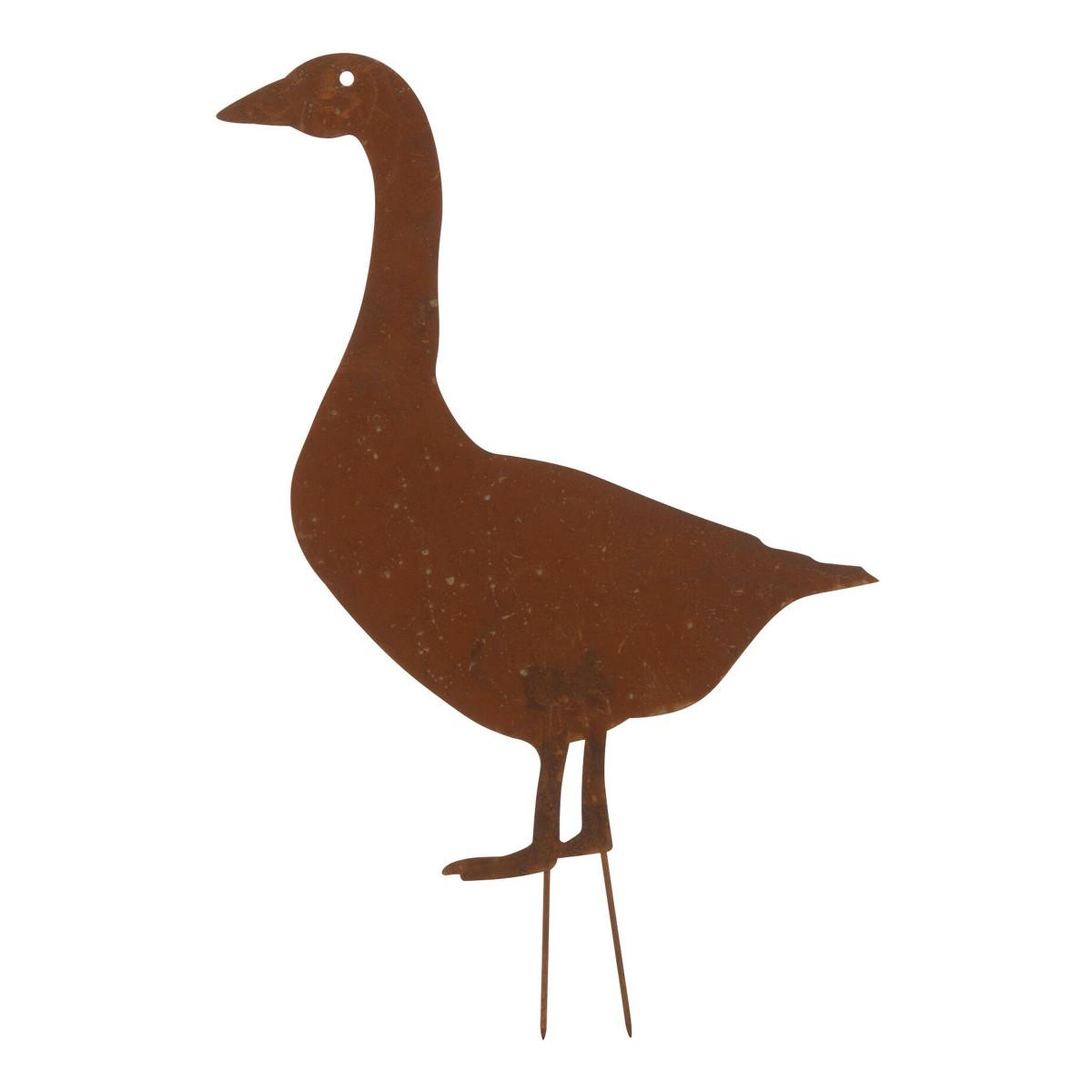 J-LINE Décoration de Jardin  Canard  60cm Marron Rouille