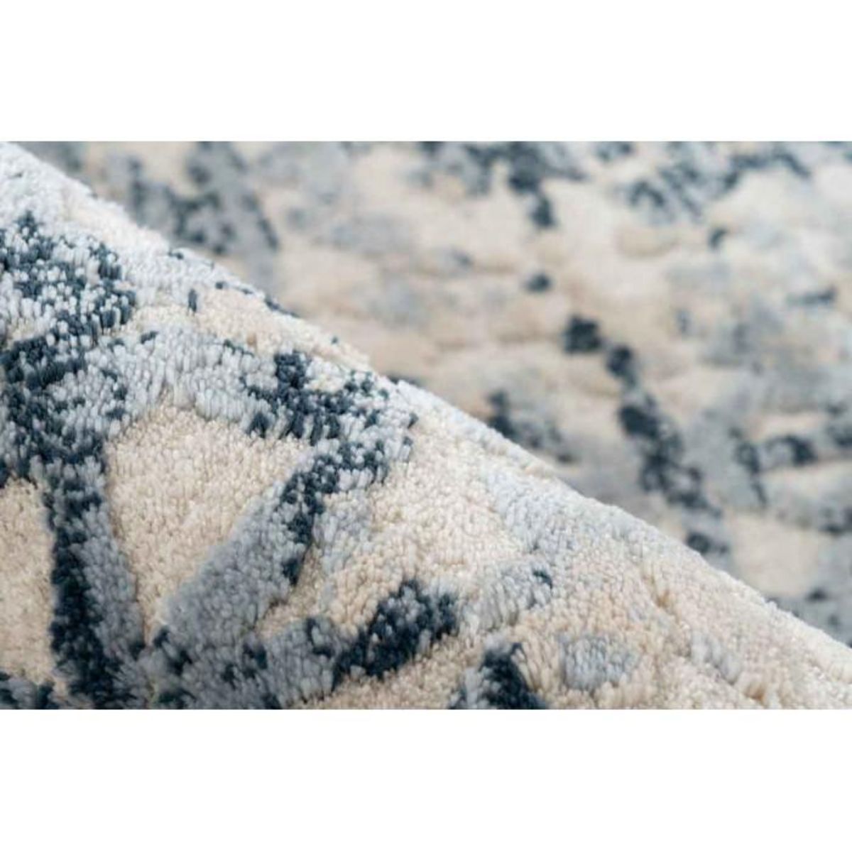 Paris Prix Tapis Tissé à Poils Courts Zébré  Adeon  Bleu