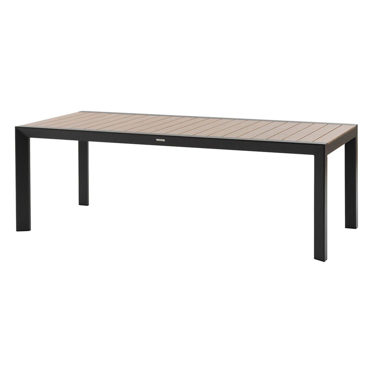 HESPERIDE Table de jardin fixe en aluminium effet bois 8 places EVASION