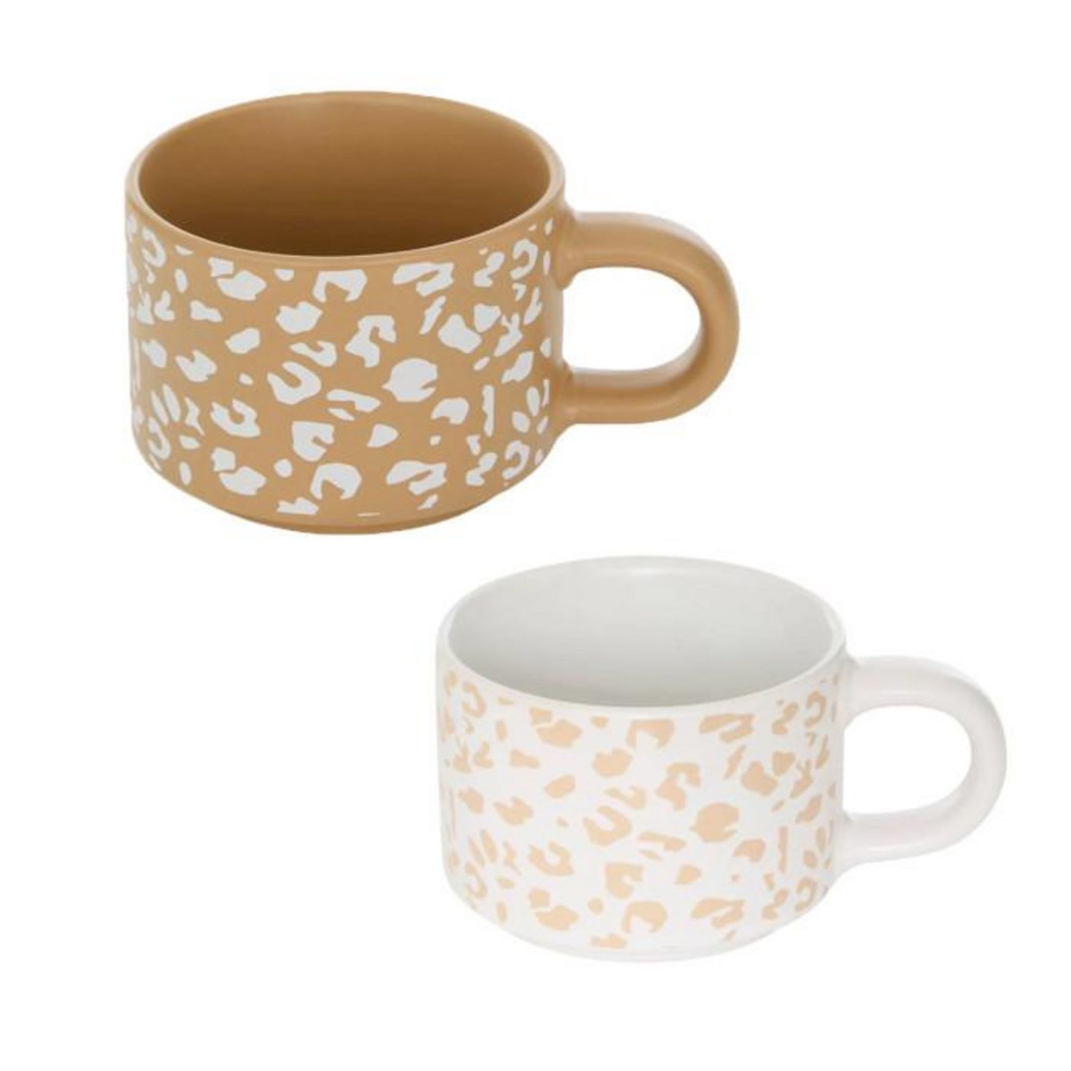 SECRET DE GOURMET Lot de 4 Mugs sur Rack  Leopardi  20cl Multicolore
