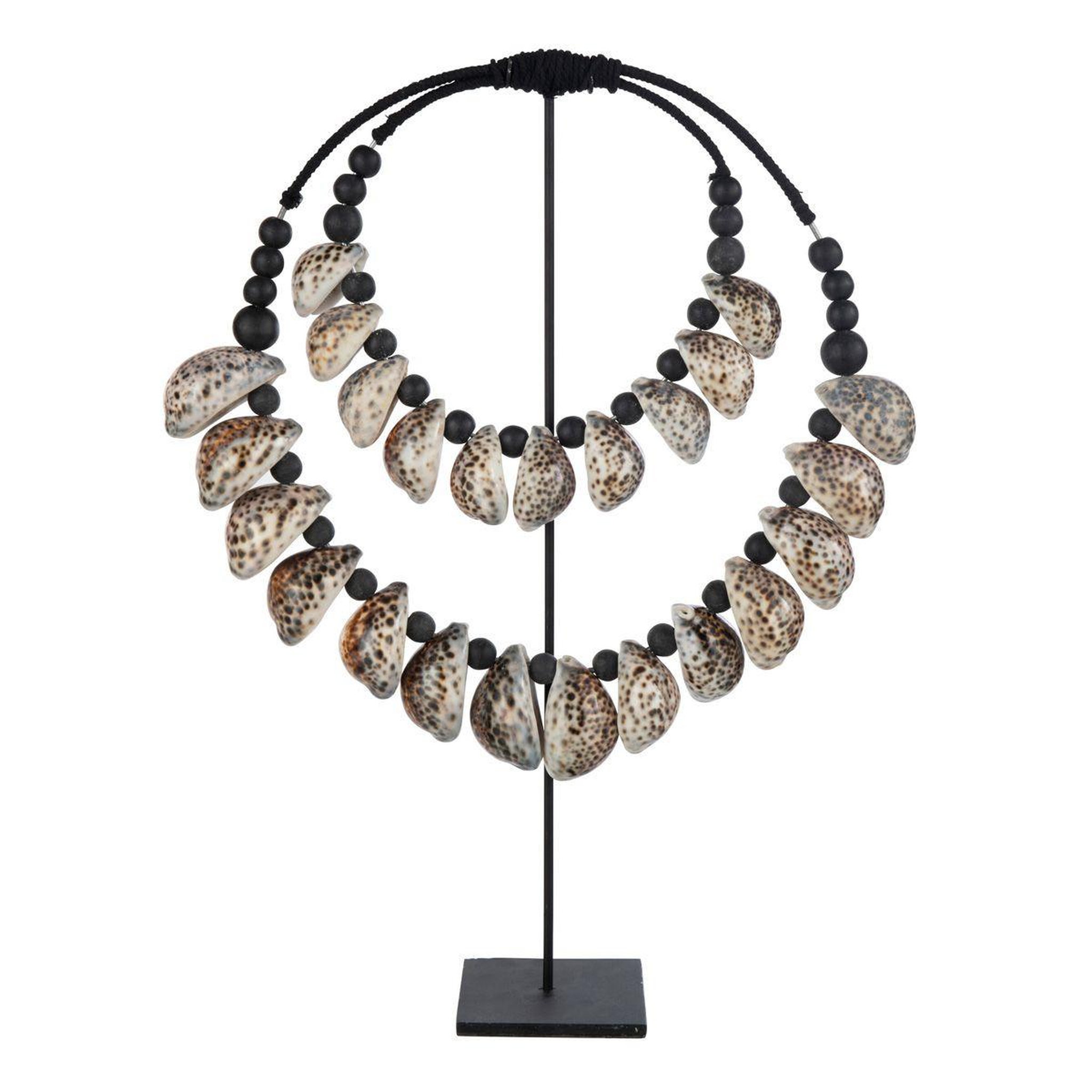 J-LINE Décoration sur pied  coquillages  60cm noir