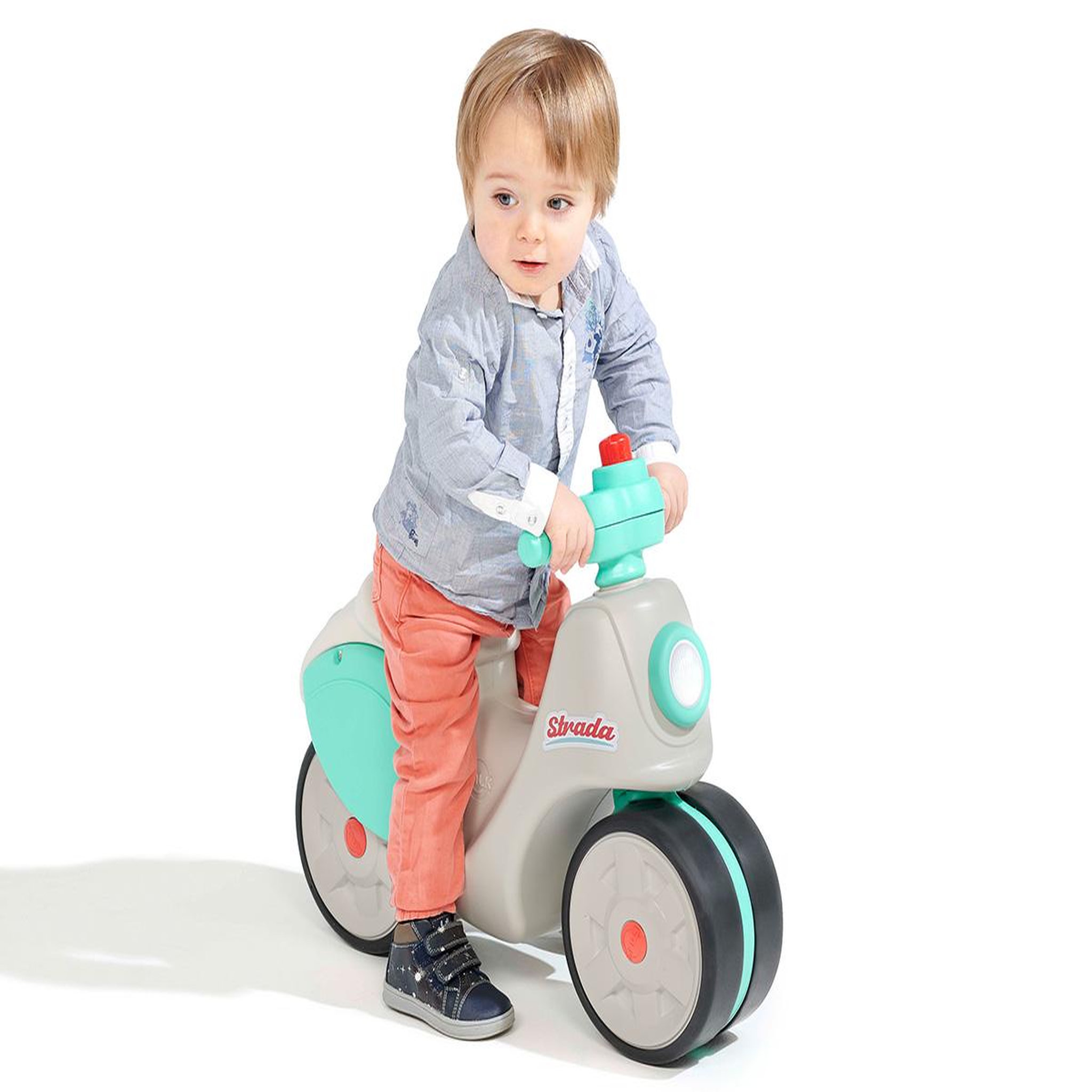 Voir la diapositive 3 : FALK Porteur enfant Scooter Strada Crème et Vert 1 à 3 ans - Falk