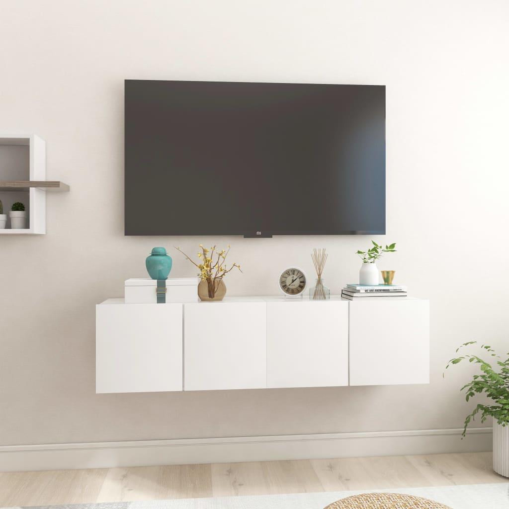 Voir la diapositive 1 : VIDAXL Meubles TV suspendus 2 pcs Blanc brillant 60x30x30 cm