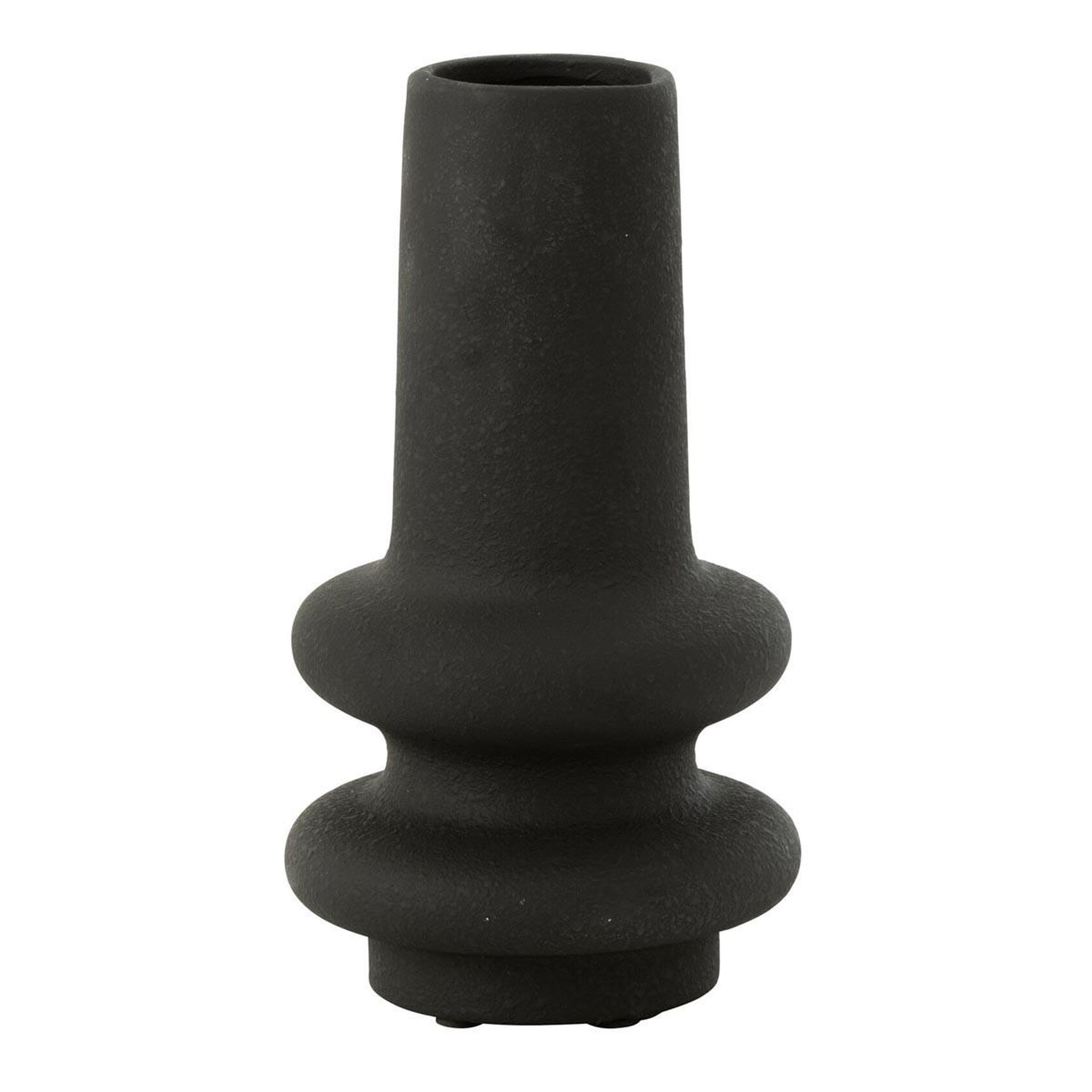 J-LINE Vase déco en argile  lyra  32cm noir
