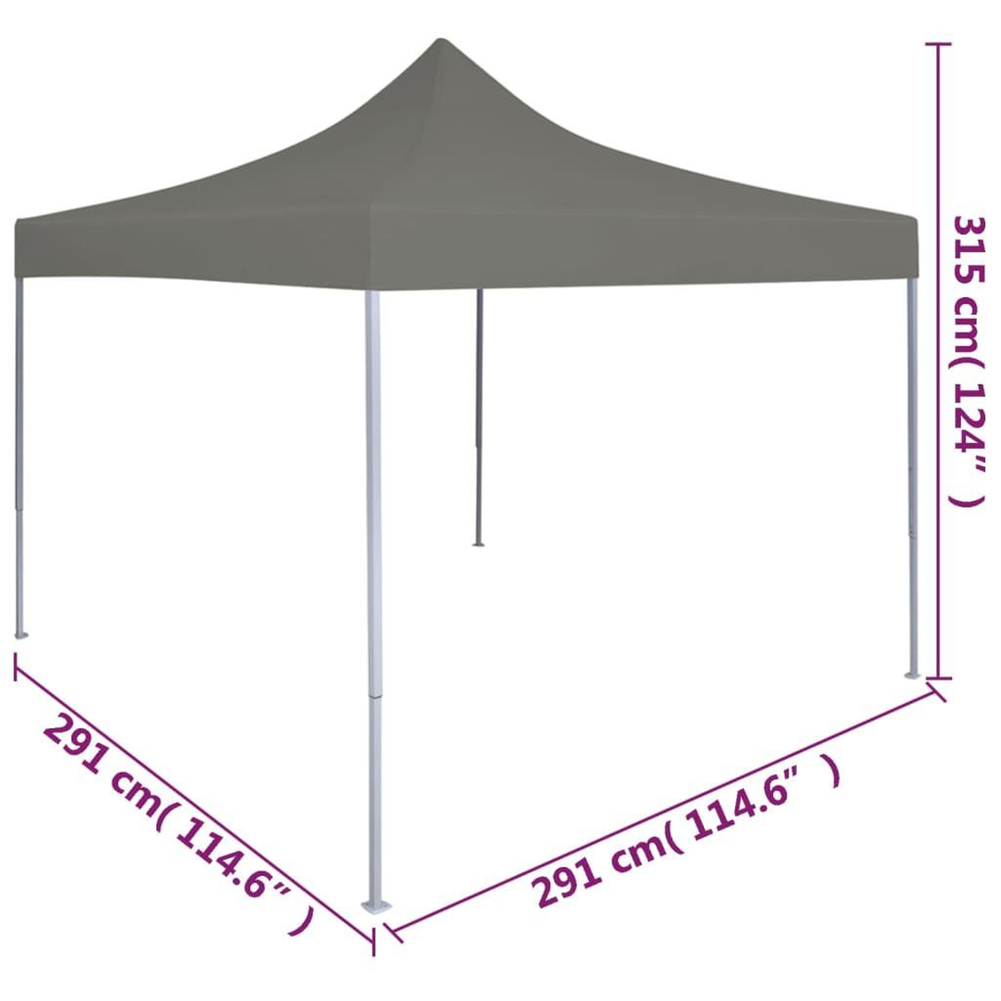 Voir la diapositive 6 : VIDAXL Tente de reception escamotable 3 x 3 m Anthracite