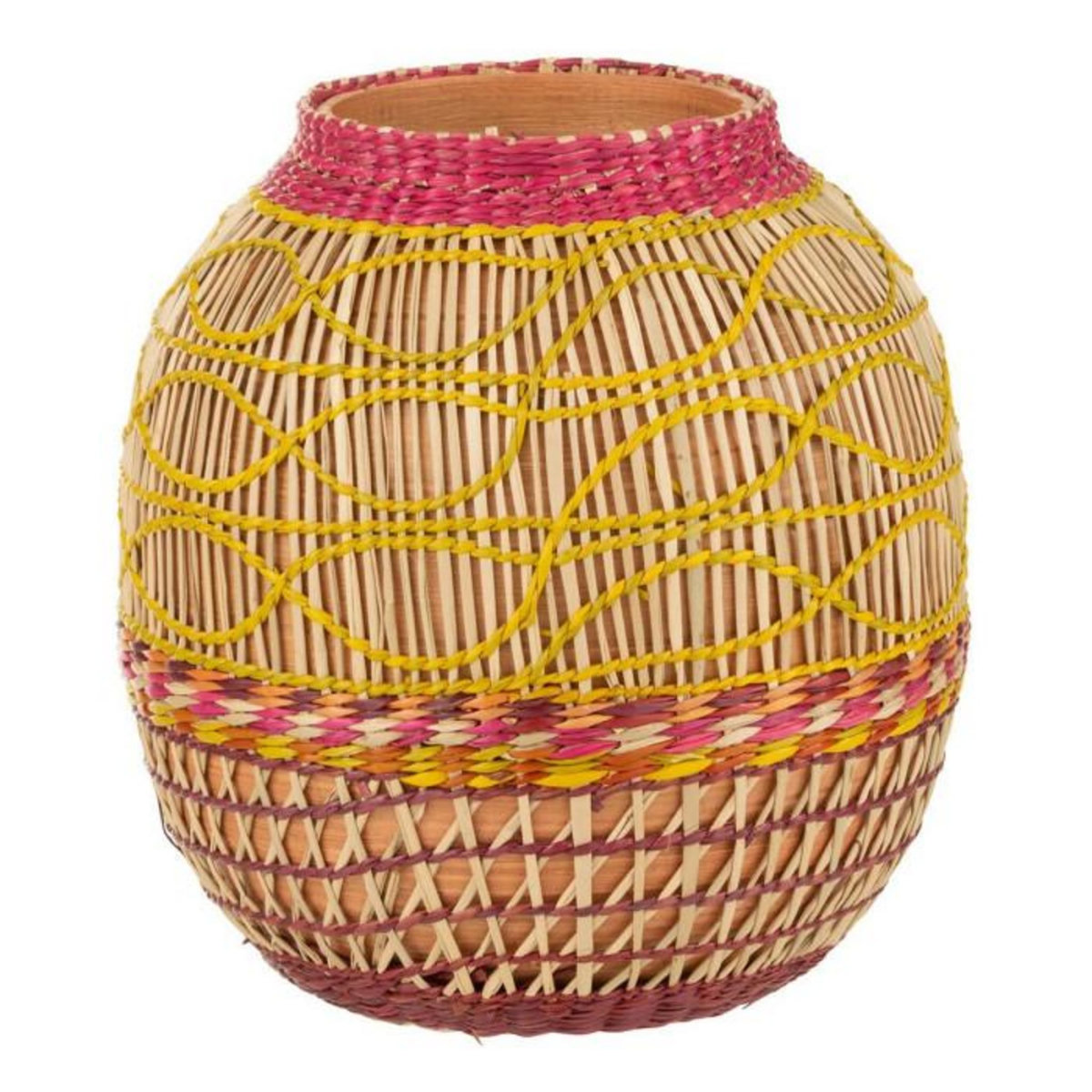 Paris Prix Vase Déco Tressé Bambou  Léandro  27cm Naturel