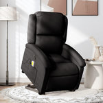 VIDAXL Fauteuil inclinable de massage electrique Noir Tissu